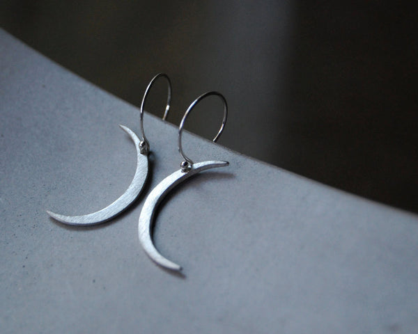 Modern Crescent Moon Earrings