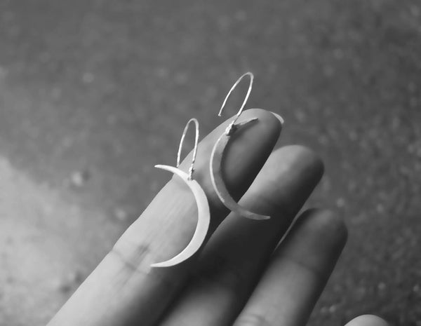 Modern Crescent Moon Earrings