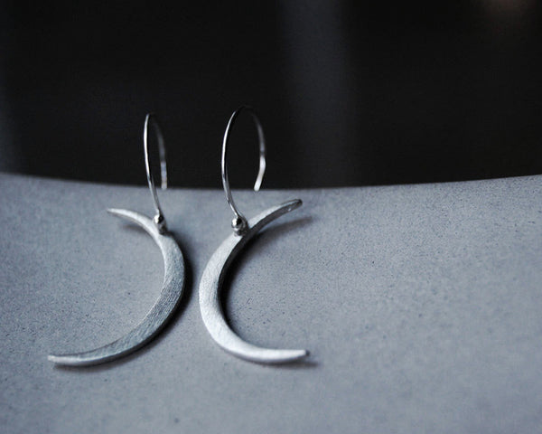 Modern Crescent Moon Earrings