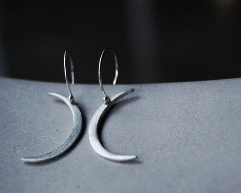 Modern Crescent Moon Earrings
