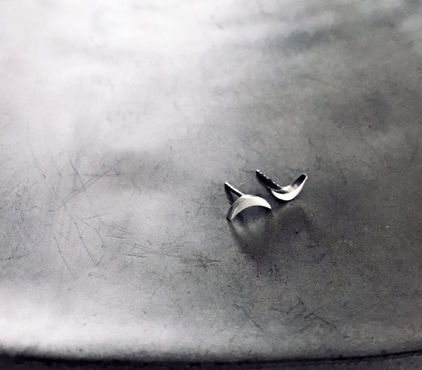 Waning Crescent Moon Studs
