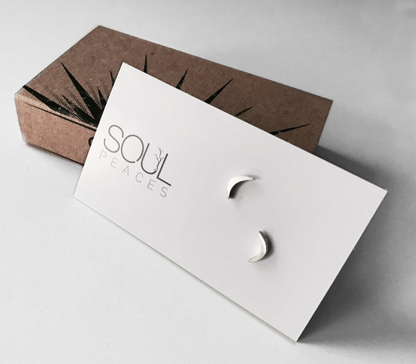 Waning Crescent Moon Studs