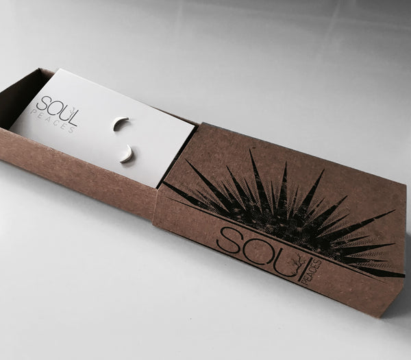 Waning Crescent Moon Studs