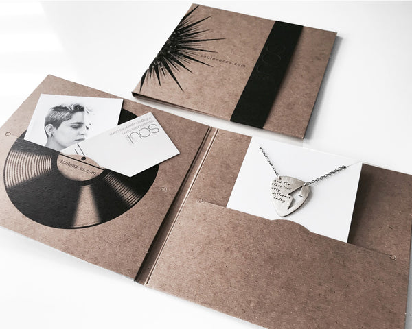 Guitar Pick with Lightning Bolt Necklace with Custom Words