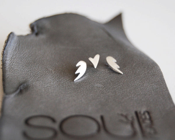 Nostalgia Earrings- Mini Wings and Heart