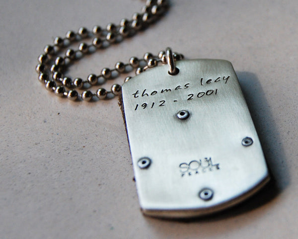 Alden Necklace- Men's Photo Dog Tags