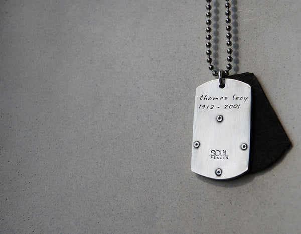 Alden Necklace- Men's Photo Dog Tags