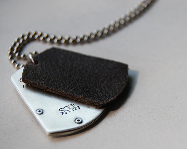 Alden Necklace- Men's Photo Dog Tags