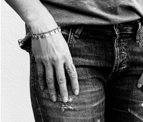 Planetary Symbols Solar System Bracelet- Handmade with Unique Planet Symbols in Sterling Silver.