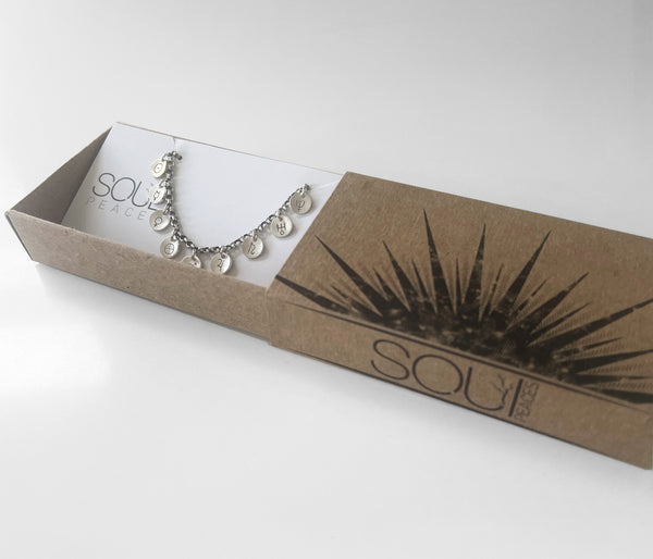 Planetary Symbols Solar System Bracelet- Handmade with Unique Planet Symbols in Sterling Silver.