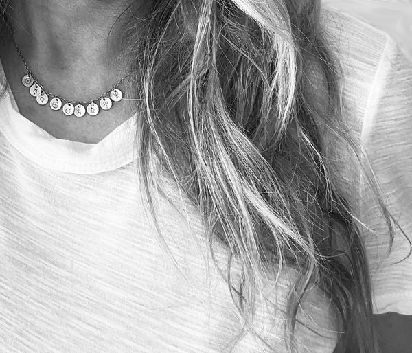 Planetary Symbols Solar System Necklace- Handmade with Unique Planet Symbols in Sterling Silver.