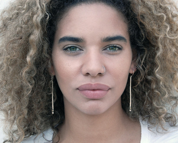 Rock Star Earrings with Brass Star Rivet