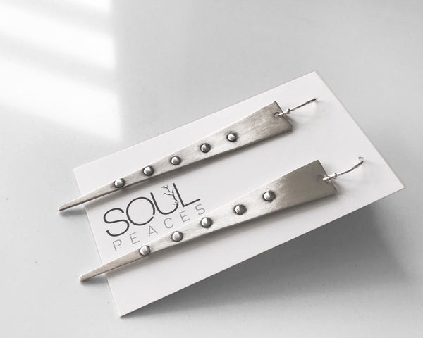 Sexy Rocker Studded Earrings in Brass