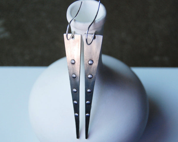 Sexy Rocker Studded Earrings in Brass