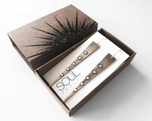 Sexy Rocker Studded Earrings in Brass