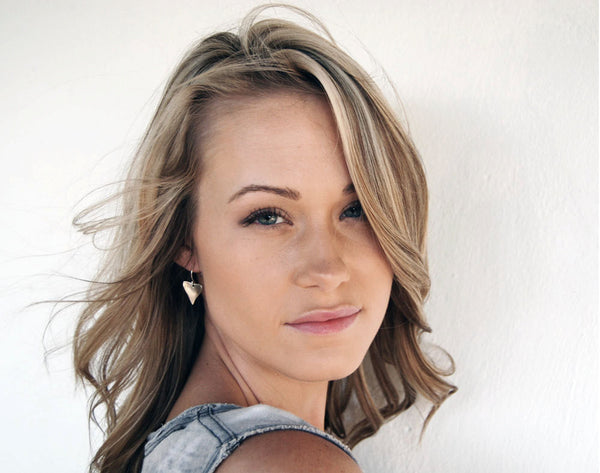 Shark Tooth Shape Earrings in Silver- Rustic Triangle Earring