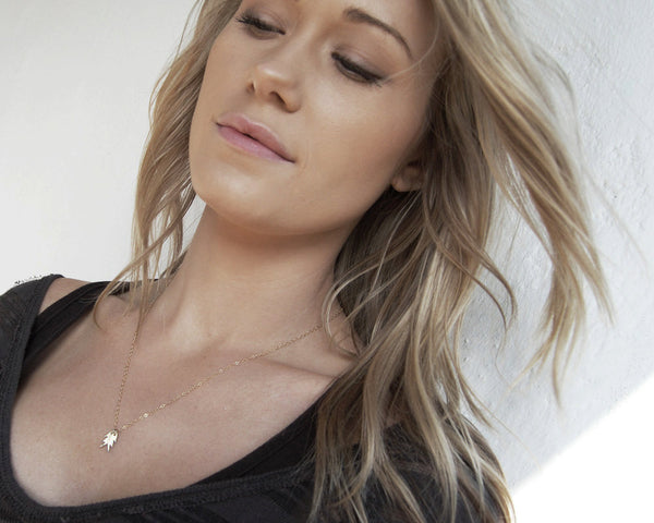 She Talk to Angels- Mini 10k Gold Wings Necklace