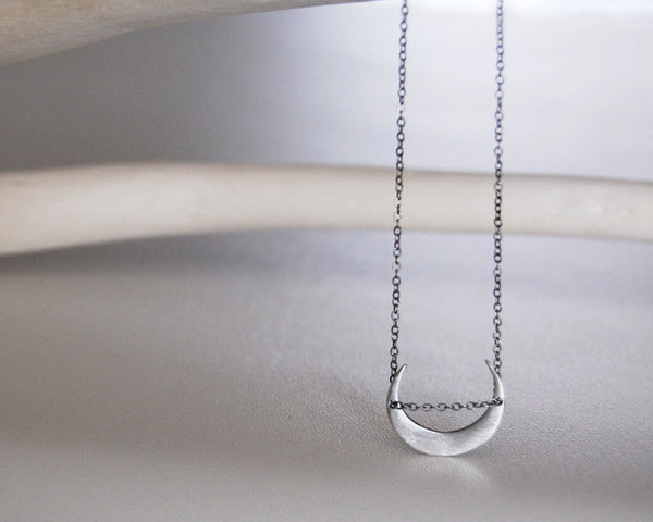 Moonlight Sideways Moon Necklace