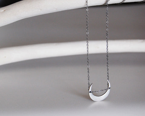 Moonlight Sideways Moon Necklace