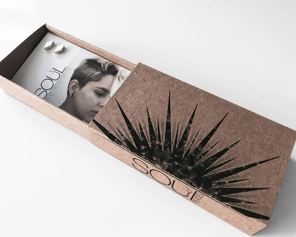 Diamond Shape Studs in Black or Silver- Shine on You Crazy Diamond