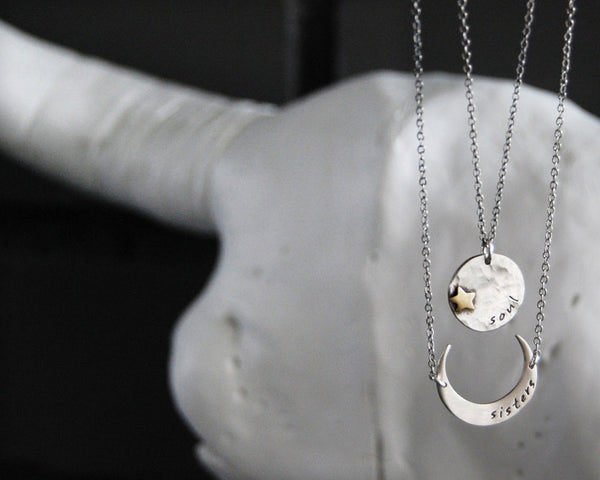 Soul Sisters Crescent Moon Necklace for BFF