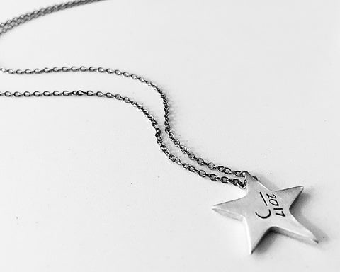 Graduation Necklace- Shining Star Initial Necklace- Handcrafted Sterling Silver