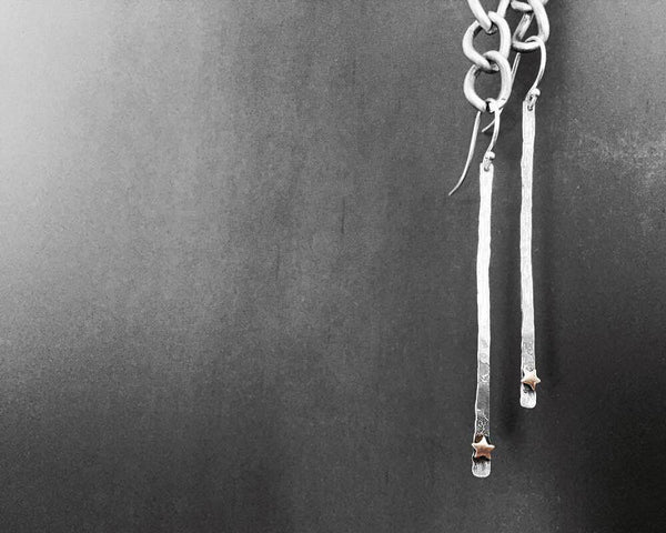 Rock Star Earrings with Brass Star Rivet