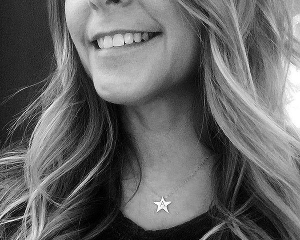Graduation Necklace- Shining Star Initial Necklace- Handcrafted Sterling Silver