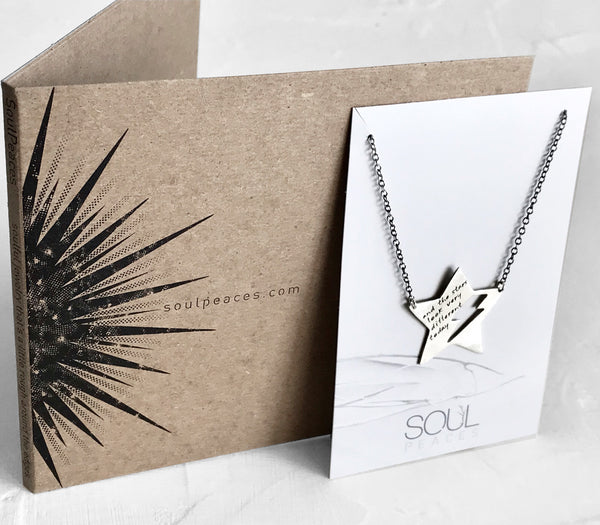 Star Lightning Bolt Necklace- Custom Words or Lryics