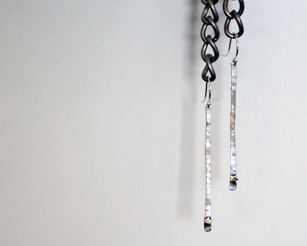 Rock Star Earrings with Brass Star Rivet