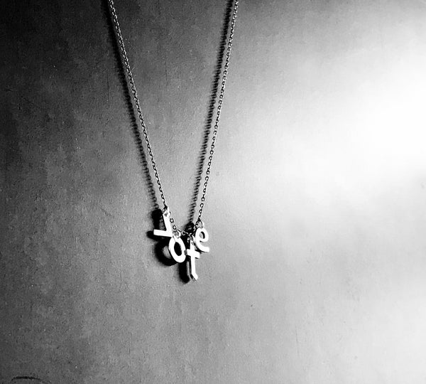 Vote Necklace- Rustic Handcrafted Letter Initial Necklace in Sterling Silver or Yellow Brass