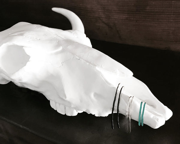 Wrire Threader Earrings custom size in Sterling Silver, Black or Turquoise