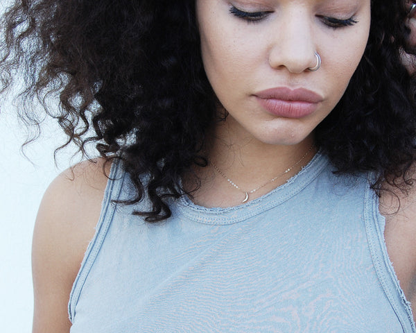 Gold Waning Crescent Moon Necklace